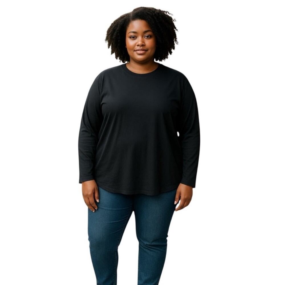 Gap Women's Drop Shoulder Black Top Size XXL NWT - Picture 2 of 6